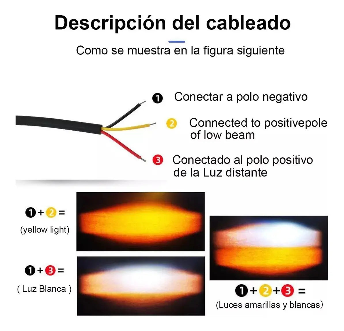 Faros LED de Lupa Doble Color 60W para Moto