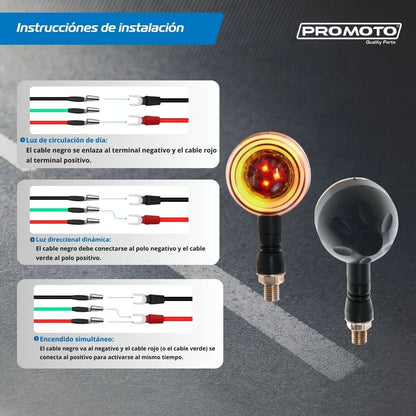 Direccionales LED Secuenciales | Ámbar / Rojo RGB con Estrobo | Par