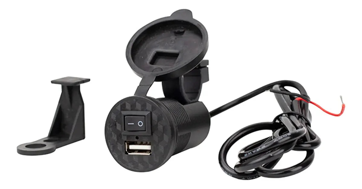 Cargador USB para Motocicleta con Switch | Manillar 7/8”