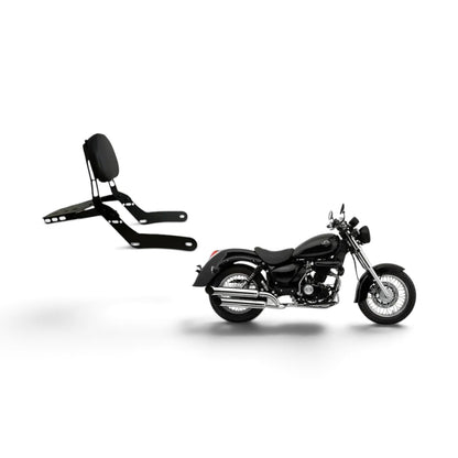 Respaldo con Parrilla Portabultos para Italika TC250 | Negro