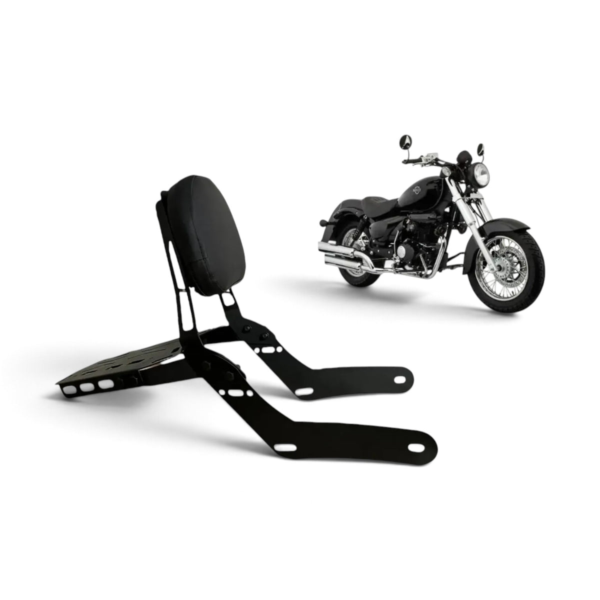 Respaldo con Parrilla Portabultos para Italika TC250 | Negro