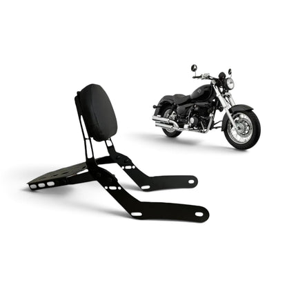 Respaldo con Parrilla Portabultos para Italika TC250 | Negro