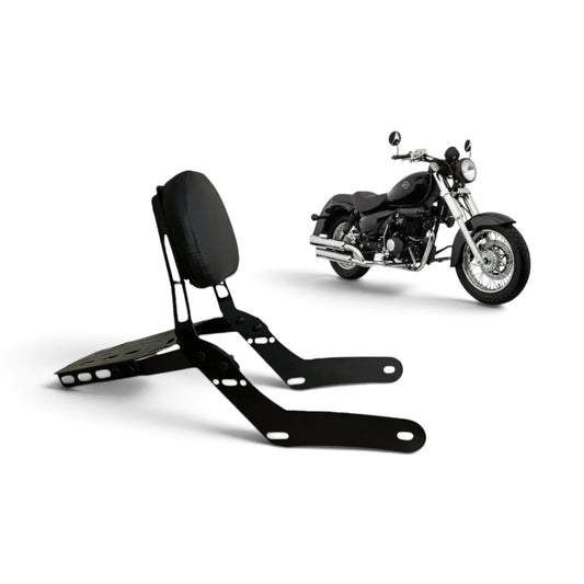 Respaldo con Parrilla Portabultos para Italika TC250 | Negro