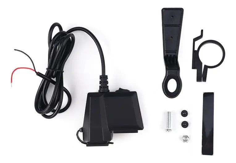 Cargador USB Doble para Motocicleta con Voltímetro Digital | 12V