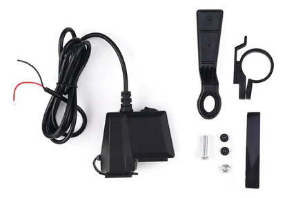 Cargador USB Doble para Motocicleta con Voltímetro Digital | 12V