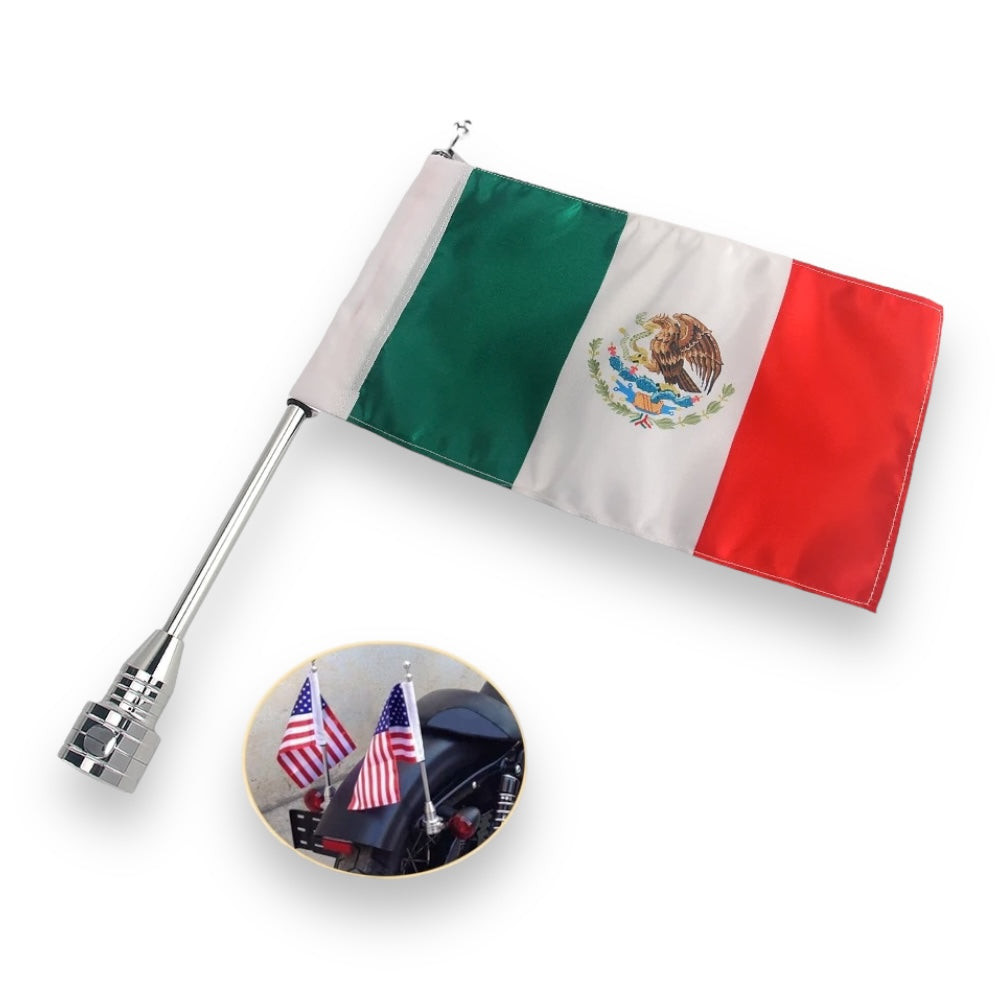 Bandera con soporte para moto