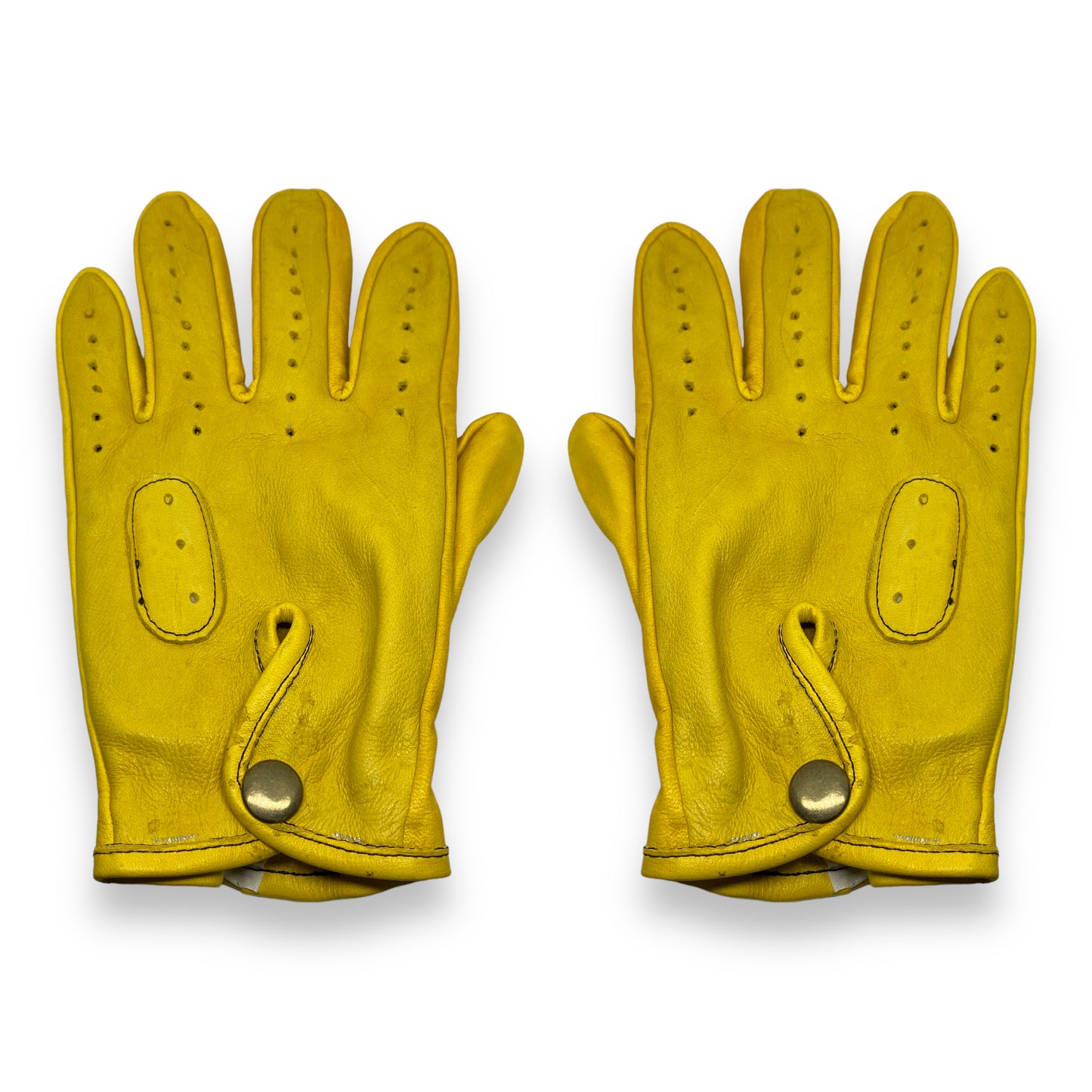 Guantes vintage de piel Mustard