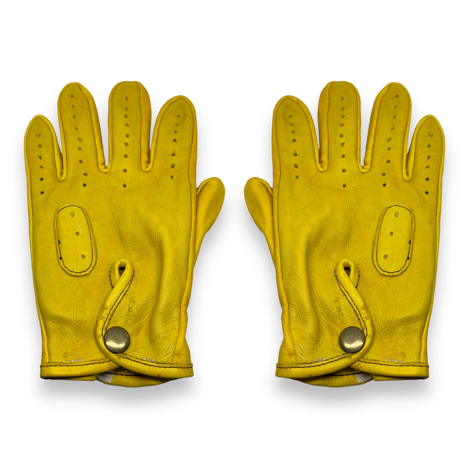 Guantes vintage de piel Mustard
