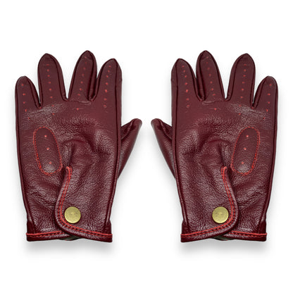 Guantes vintage de piel Cherry Red