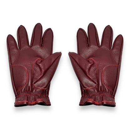 Guantes vintage de piel Cherry Red