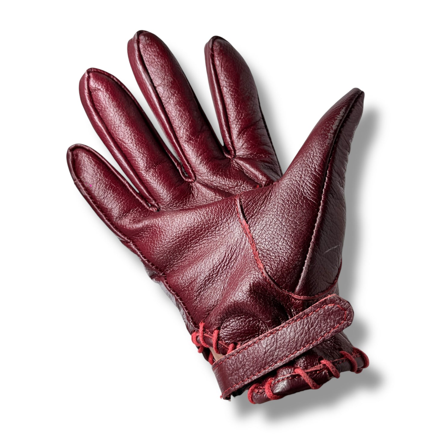 Guante Rojo vintage cosido