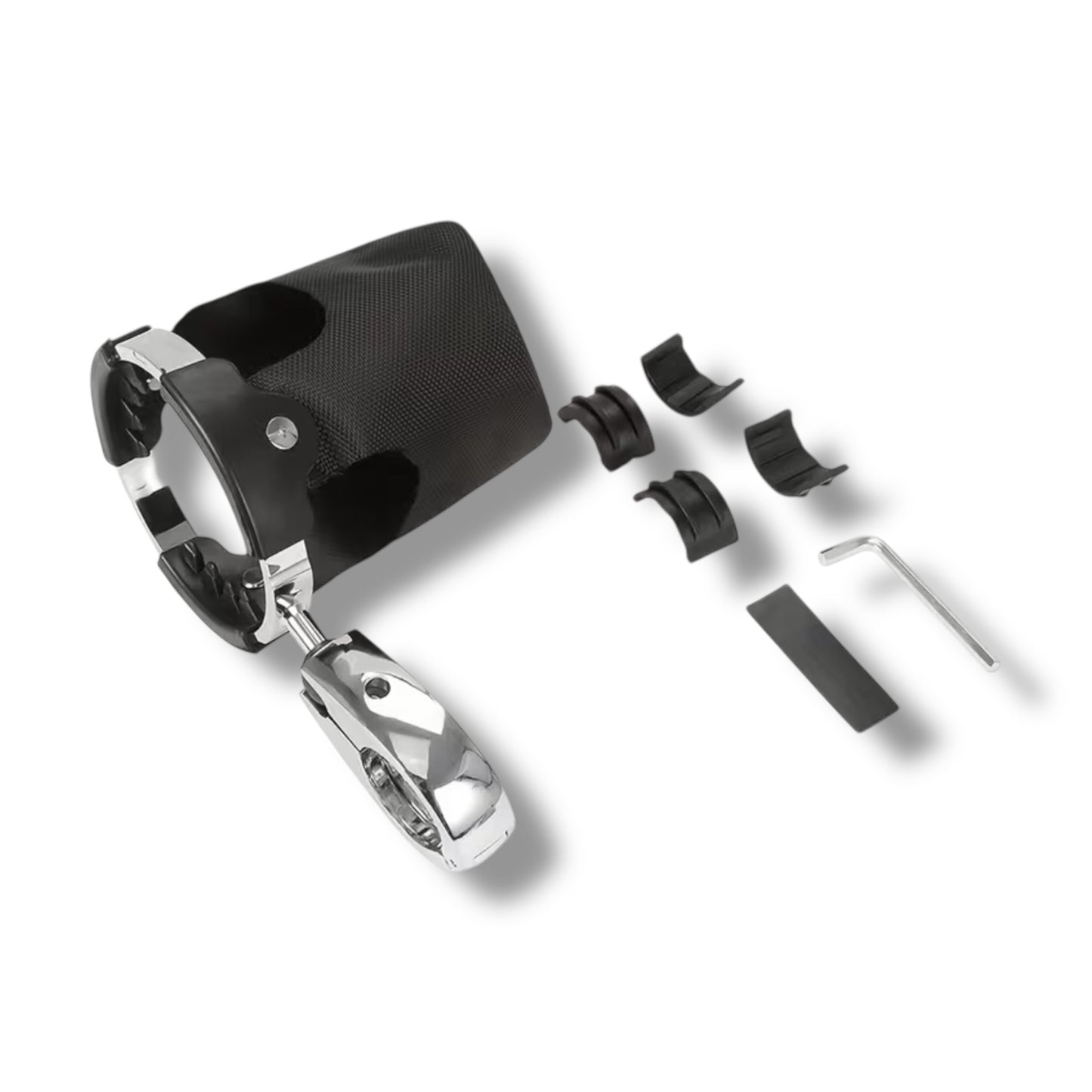 Portavasos para motocicleta 360° cromado (ABS)