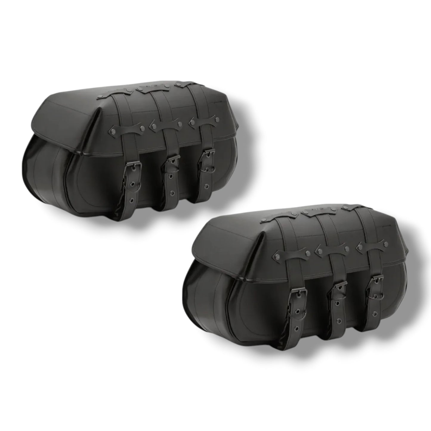Alforjas de vinipiel para moto Solid Black XL