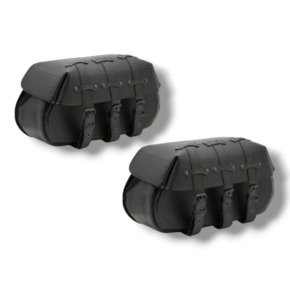 Alforjas de vinipiel para moto Solid Black XL