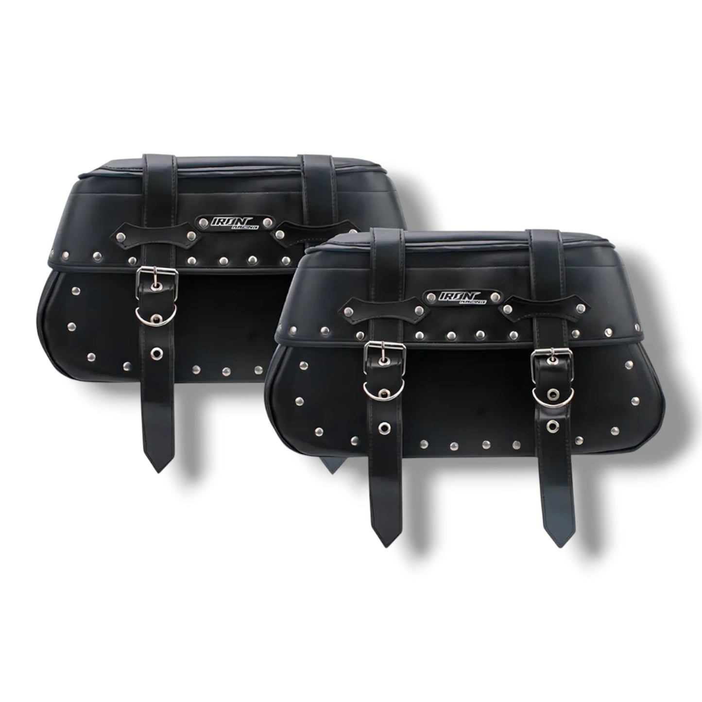 Alforjas de vinipiel para moto con estoperoles