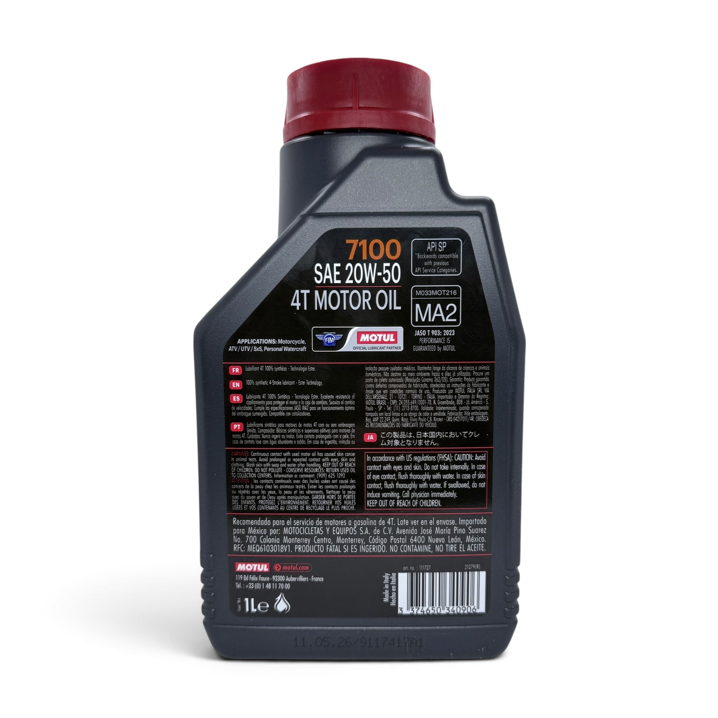 Aceite sintético motul 7100 20w50 (1L.)