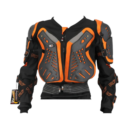 Protector de cuerpo tipo chaleco R7 Racing Scorpio V2 Negro / Naranja