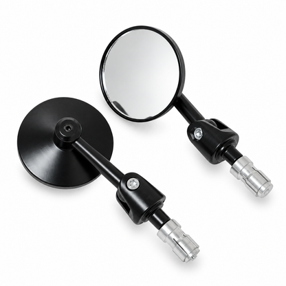 Espejos Café Racer RODA de Aluminio | Manillar 7/8” | Par Negro