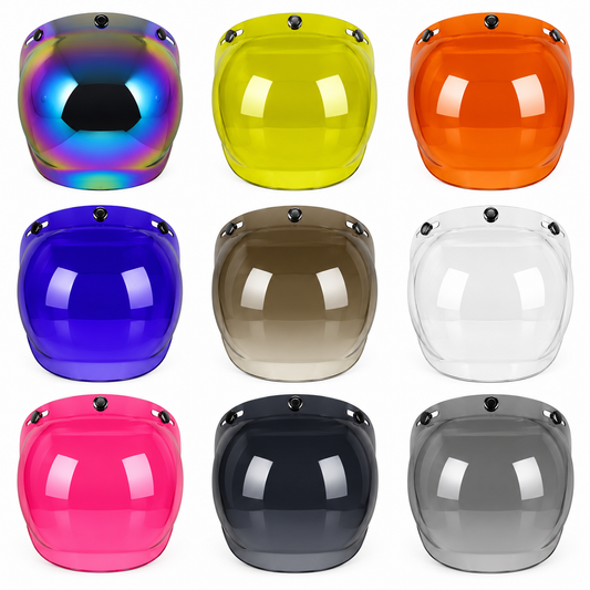 Micas Burbuja para Casco Abierto 3/4 | 3 Broches