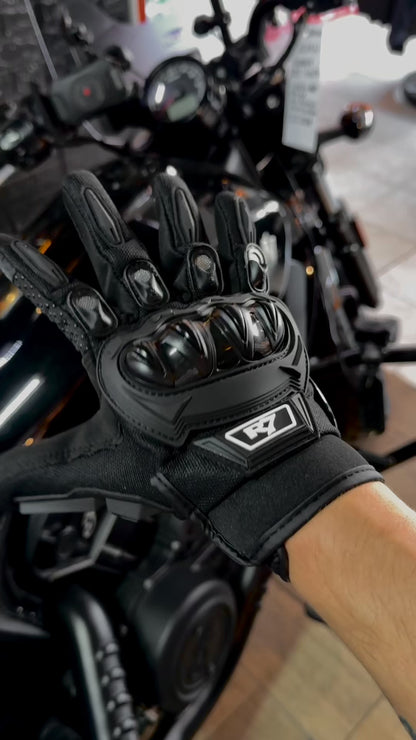 Guantes R7 con Protección y Limpiador de Visor | Negros