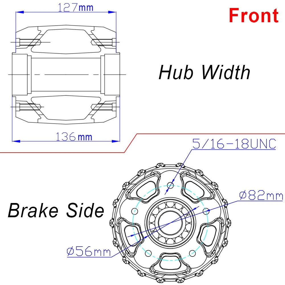 Rin Delantero Fat Spoke 21×2.15” para Harley-Davidson | 36 Rayos | Cromo