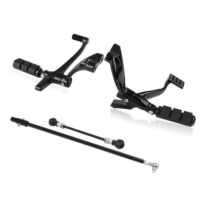 Kit de Mandos Adelantados para H-D Sportster XL883 / XL1200 | Negro / Cromo