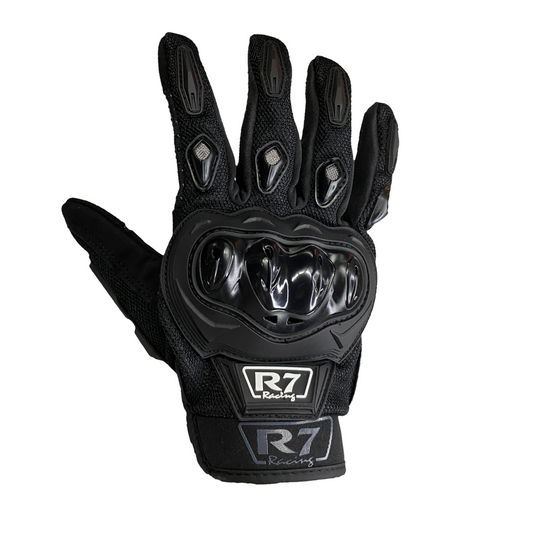 Guantes negros R7 c/protección y limpiador de mica.