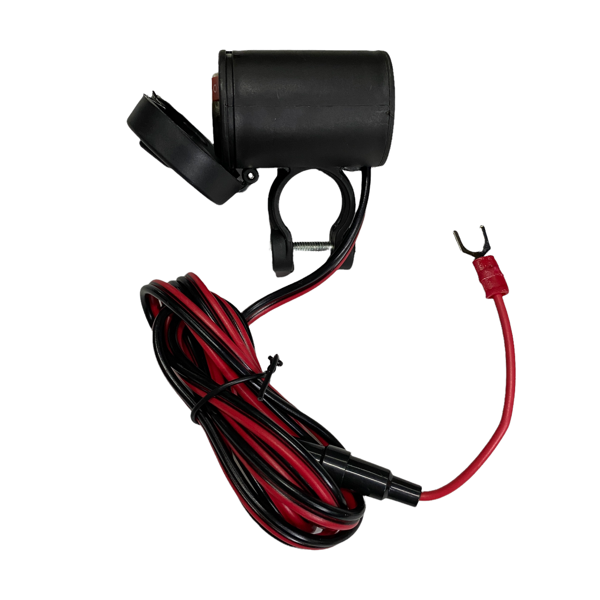 Toma de corriente para motocicleta de 12 V, puerto USB, cargador de  teléfono celular, abrazadera para manillar, enchufe de carga USB, kit de  cargador