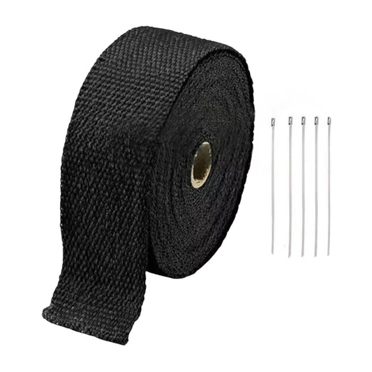 Rollo de cinta térmica negra para escapes ancha 5cm