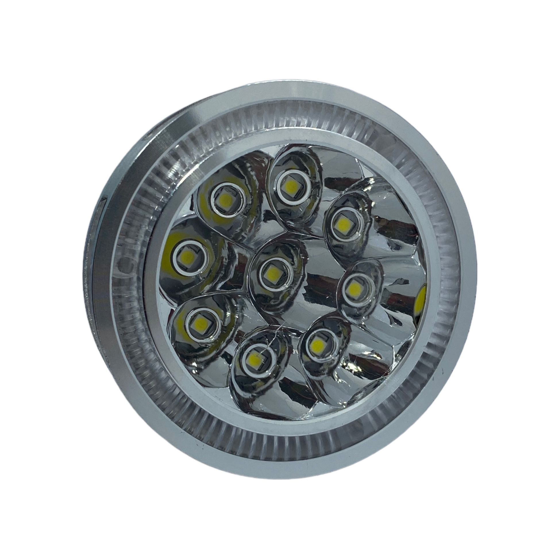 Faro auxiliar LED redondo plateado