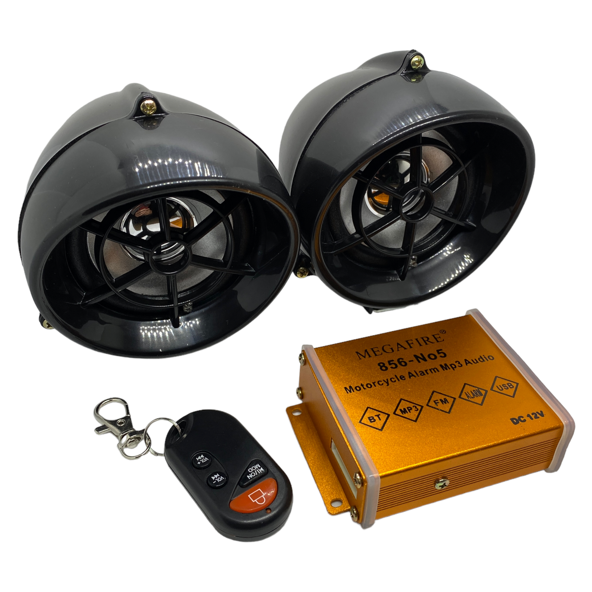 Kit de bocinas Bluetooth para moto con alarma 25w