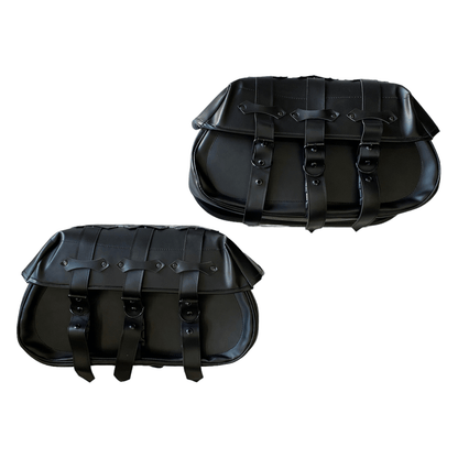 Alforjas de vinipiel para moto Full Black XL