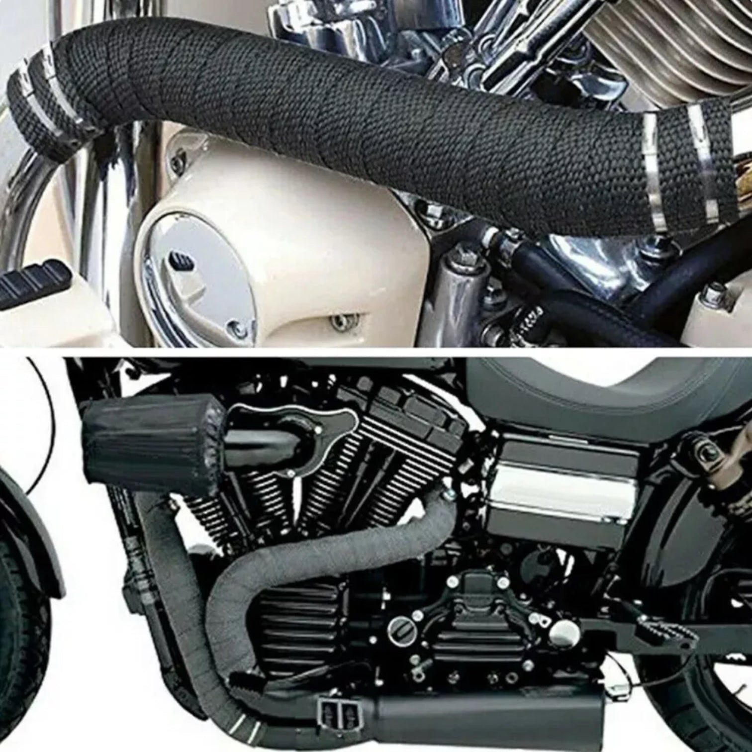 Rollo de cinta térmica negra para escapes ancha 5cm