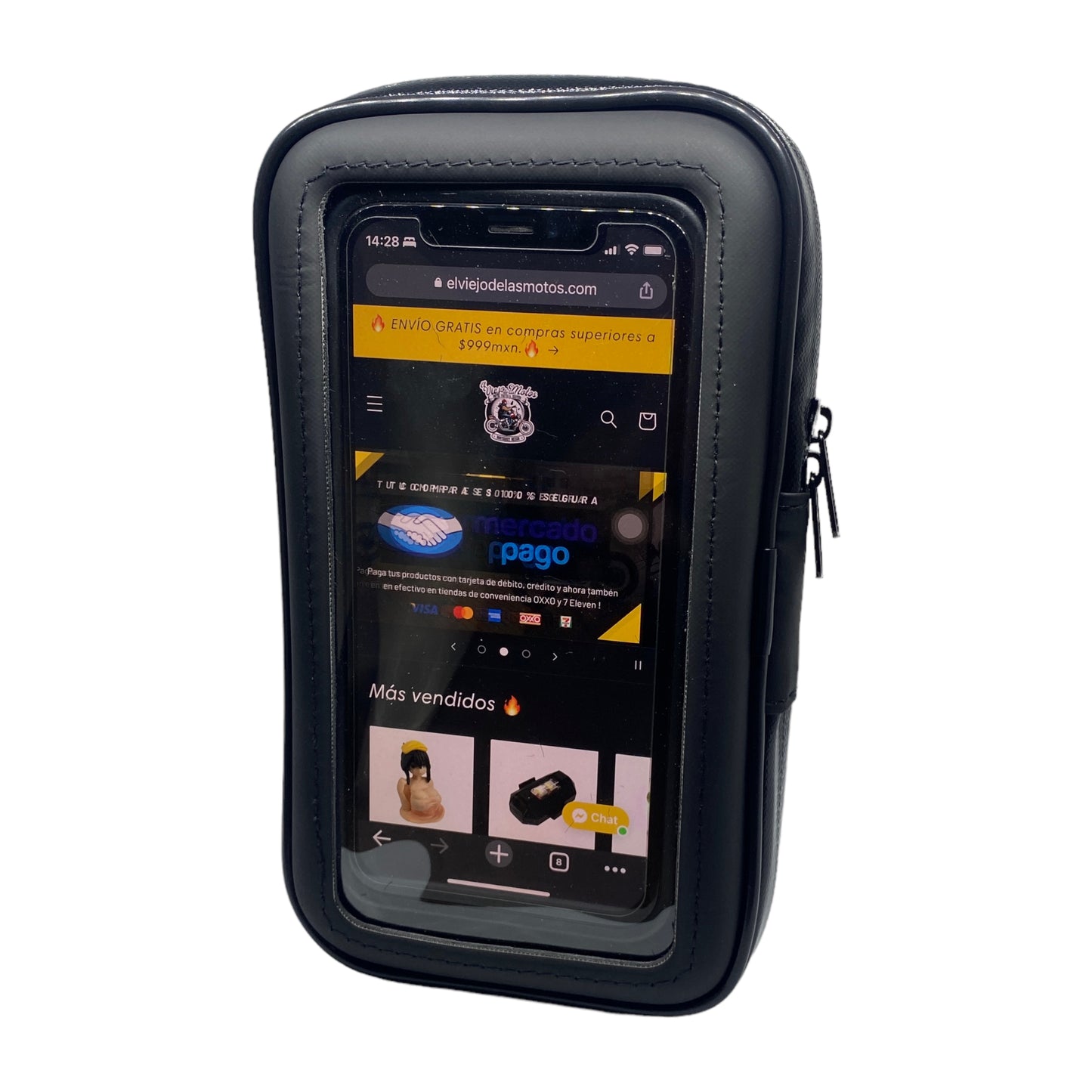 Porta celular resistente al agua base espejo