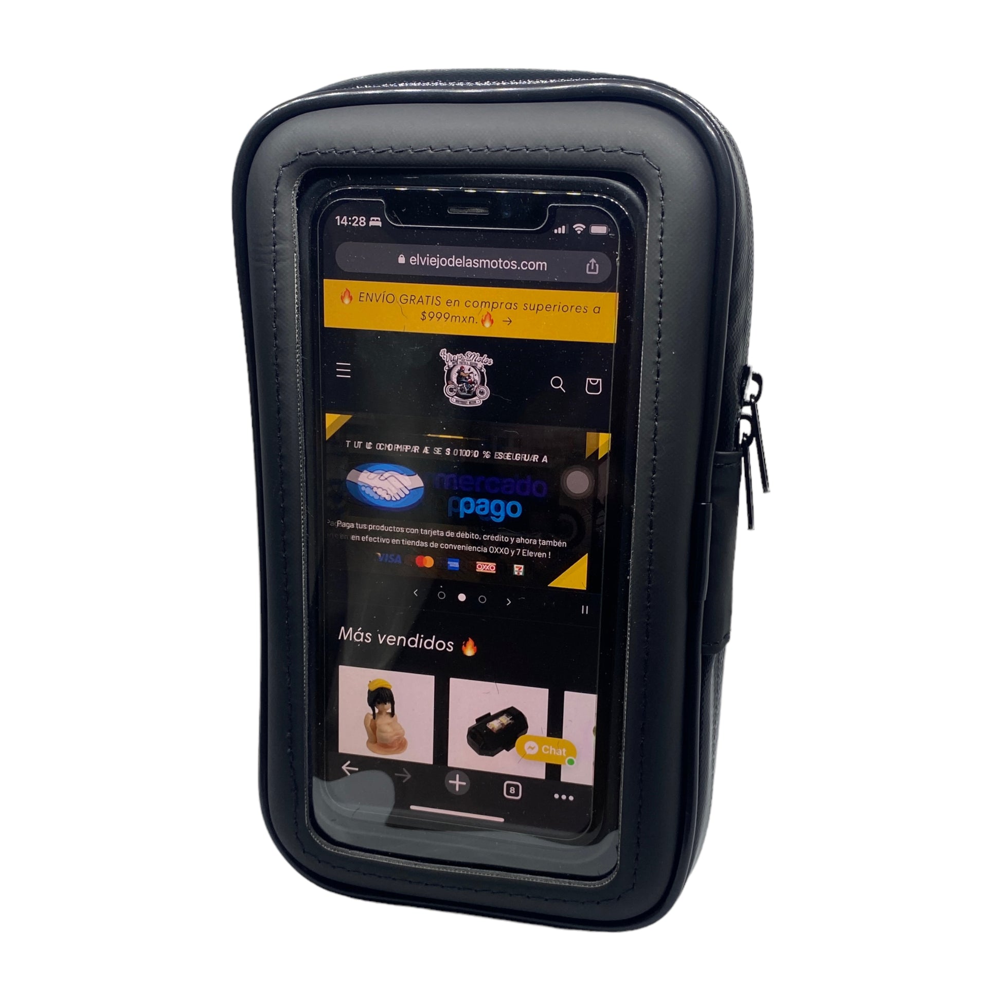 Porta celular resistente al agua base espejo