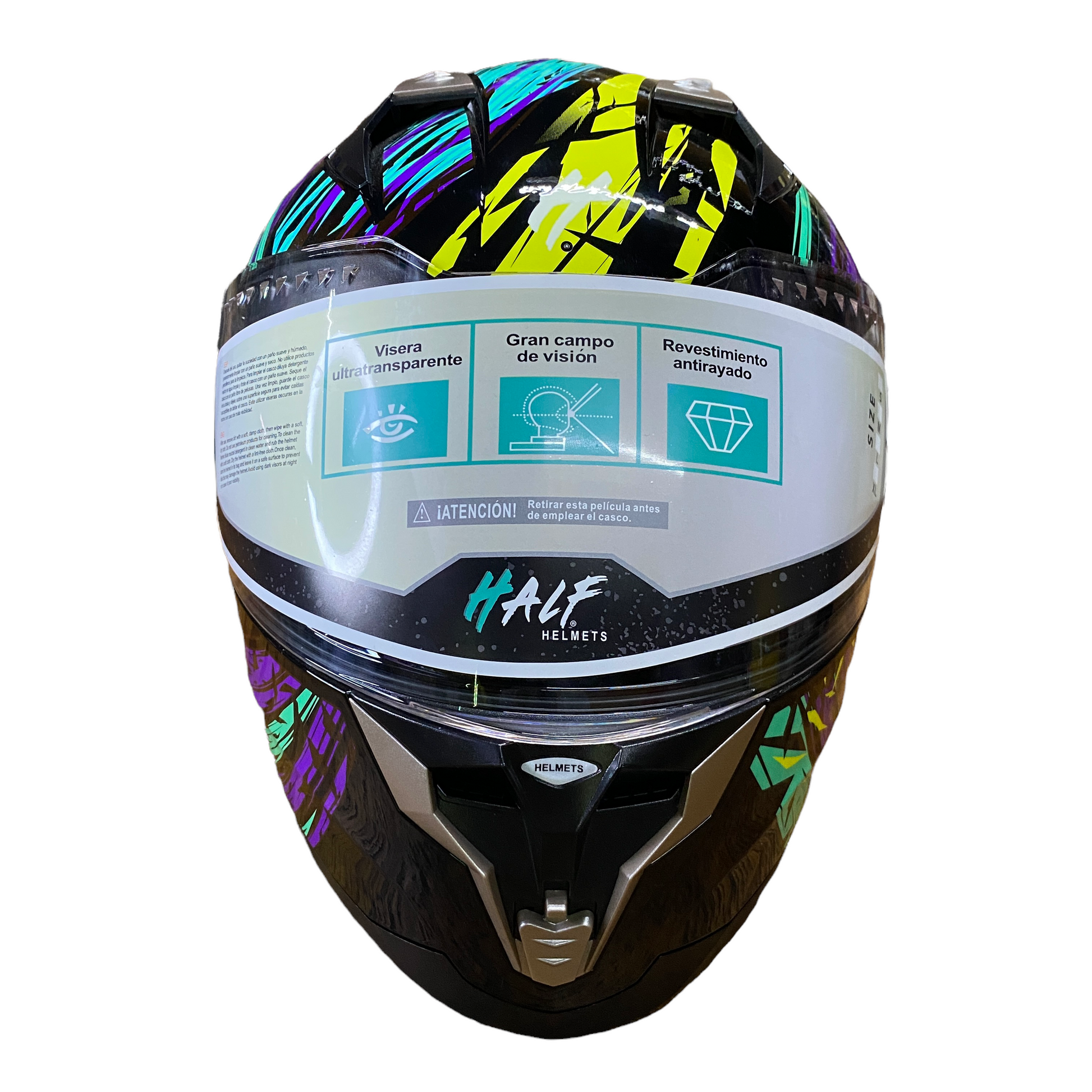 Casco half discount abatible con luz