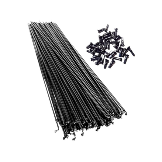 Rayos Negros Traseros Interior y Exterior con Niple Italika FT 150 / Forza 150