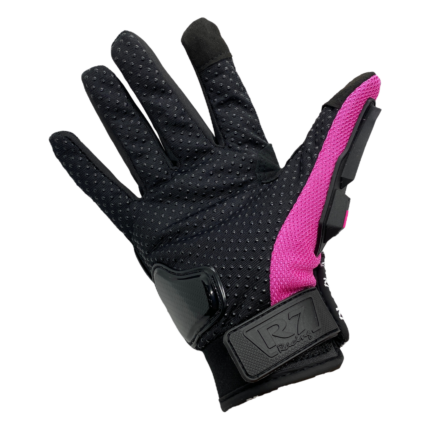 Guantes rosas R7 c/protección y limpiador de mica