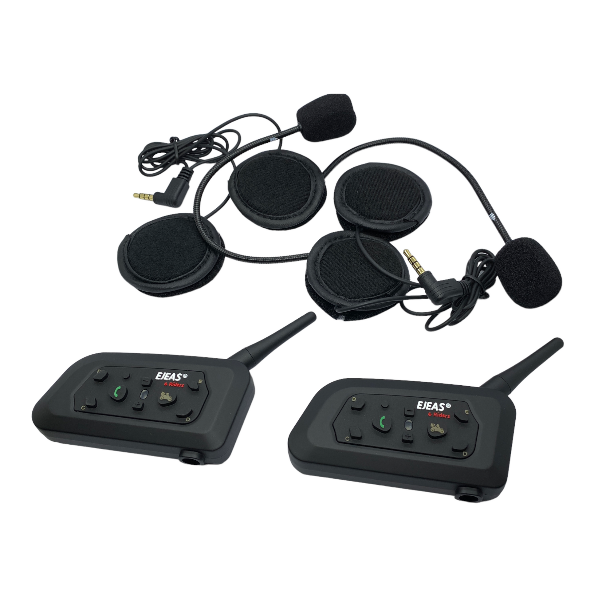  V6 Pro Sistema de comunicación de intercomunicación de casco V6  Pro para motocicleta Bluetooth intercomunicador conectar hasta 6 jinetes  1200 M BT multifunción casco de moto intercomunicador auricular (V6 Pro 2